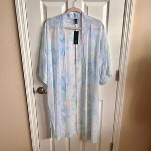 NWT Wild Fable‎ Tie Dye Kimono Cover Up Duster Lightweight OSFM